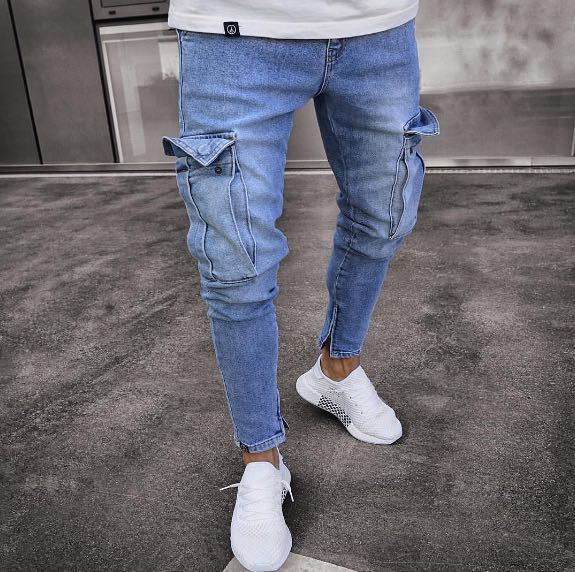 Men's Jeans Trendy Knee Hole Zipper