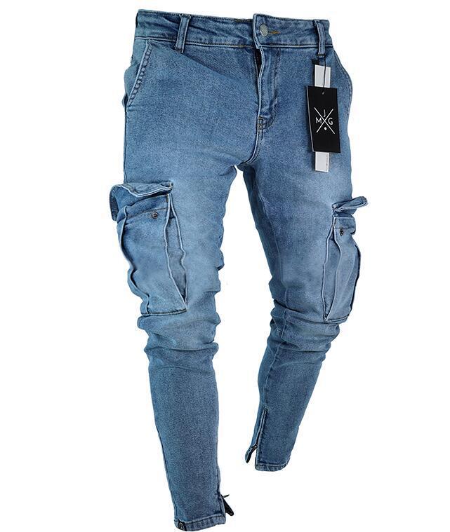 Men's Jeans Trendy Knee Hole Zipper