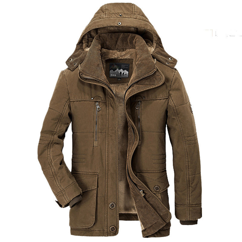 Winter Men's Mid-Length Cotton Coat Jacket