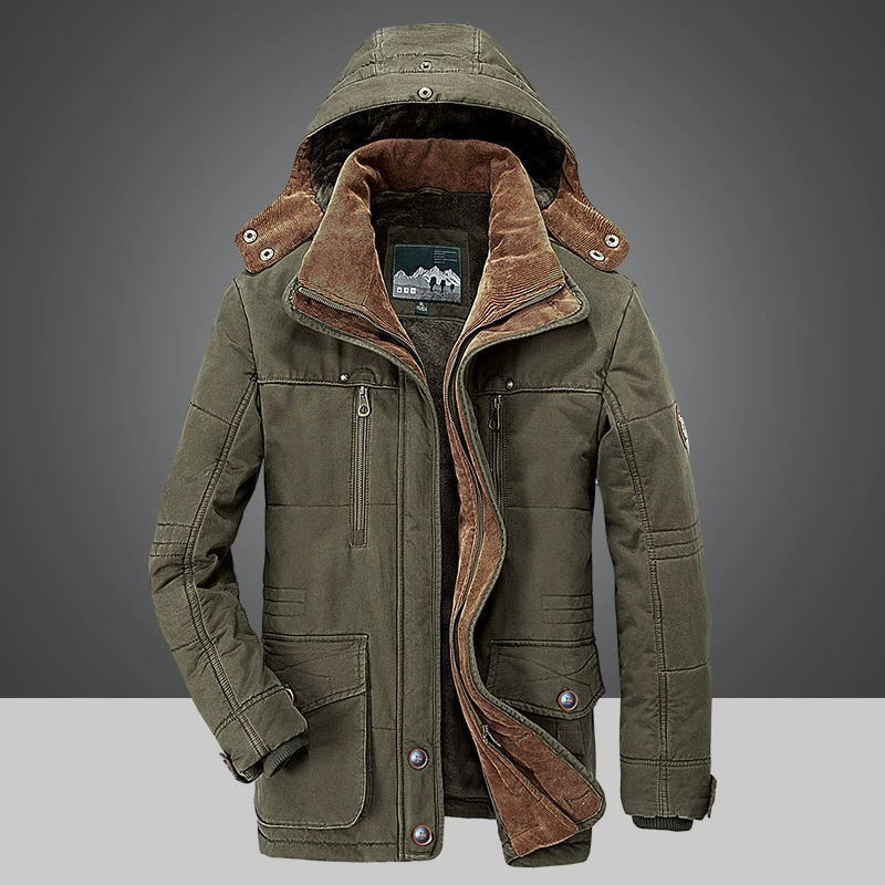 Winter Men's Mid-Length Cotton Coat Jacket