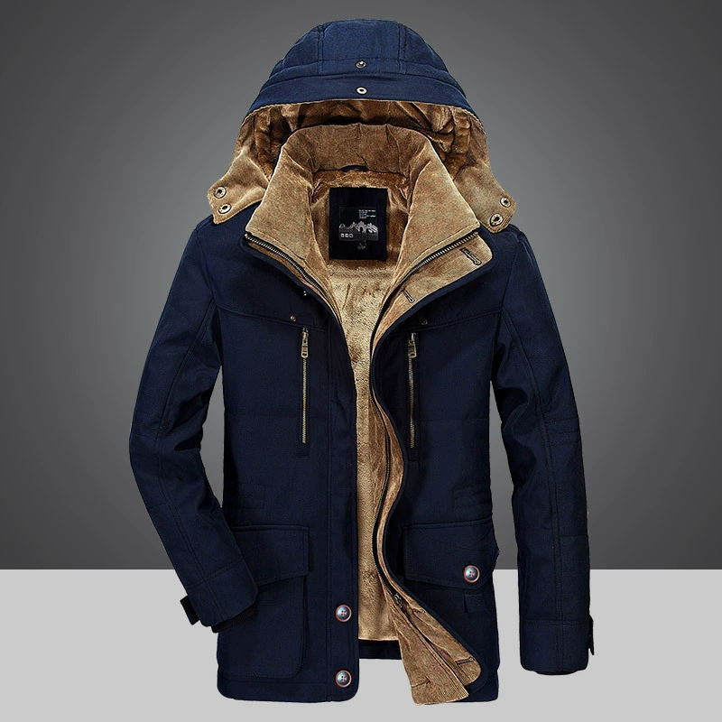 Winter Men's Mid-Length Cotton Coat Jacket