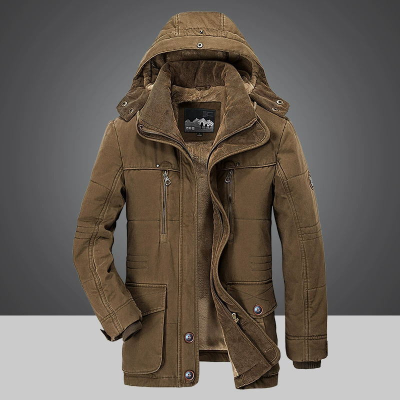 Winter Men's Mid-Length Cotton Coat Jacket