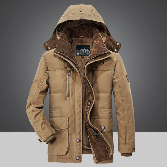 Winter Men's Mid-Length Cotton Coat Jacket