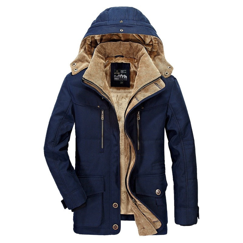 Winter Men's Mid-Length Cotton Coat Jacket