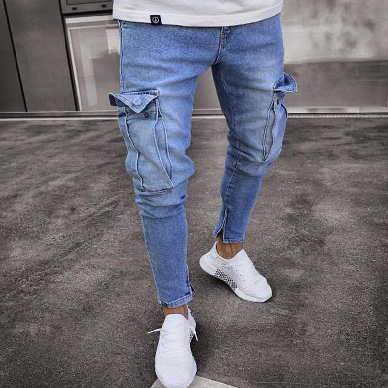 Men's Jeans Trendy Knee Hole Zipper