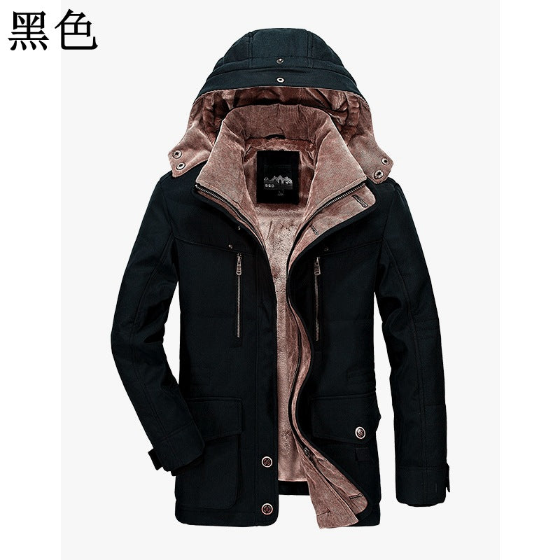 Winter Men's Mid-Length Cotton Coat Jacket