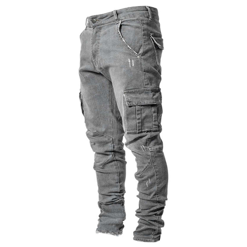 Men's Elastic Denim Multi-Pocket Jeans