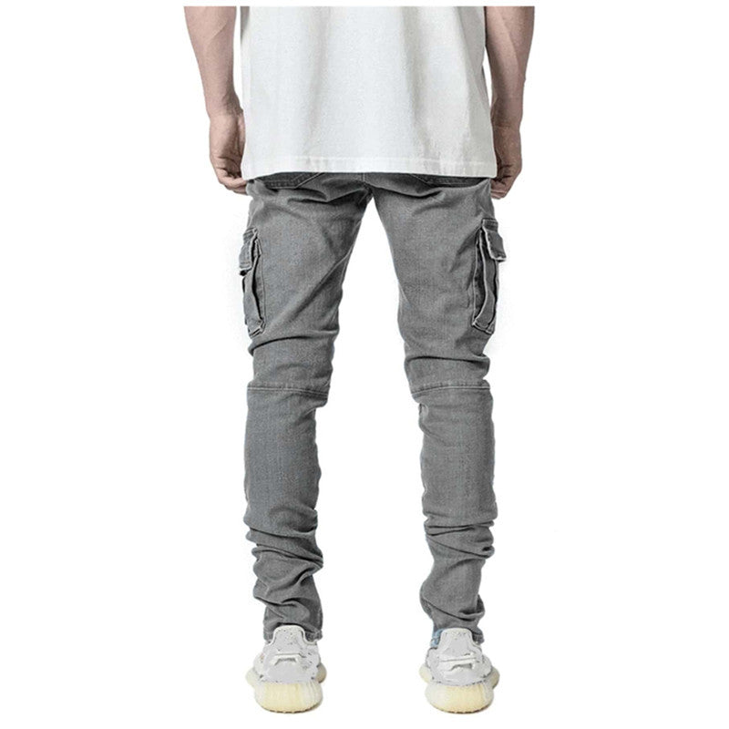 Men's Elastic Denim Multi-Pocket Jeans