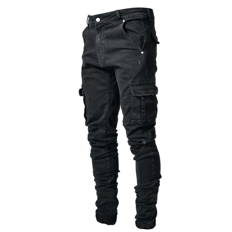 Men's Elastic Denim Multi-Pocket Jeans