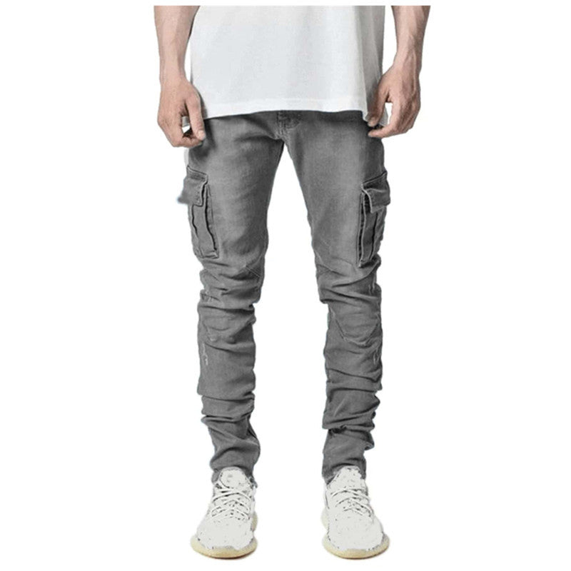 Men's Elastic Denim Multi-Pocket Jeans