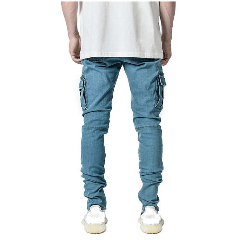 Men's Elastic Denim Multi-Pocket Jeans